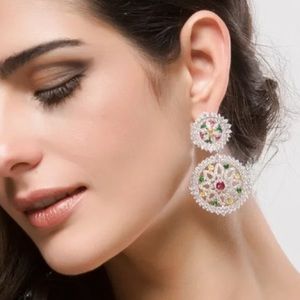 💰Stunning luxury silver round micro-pave